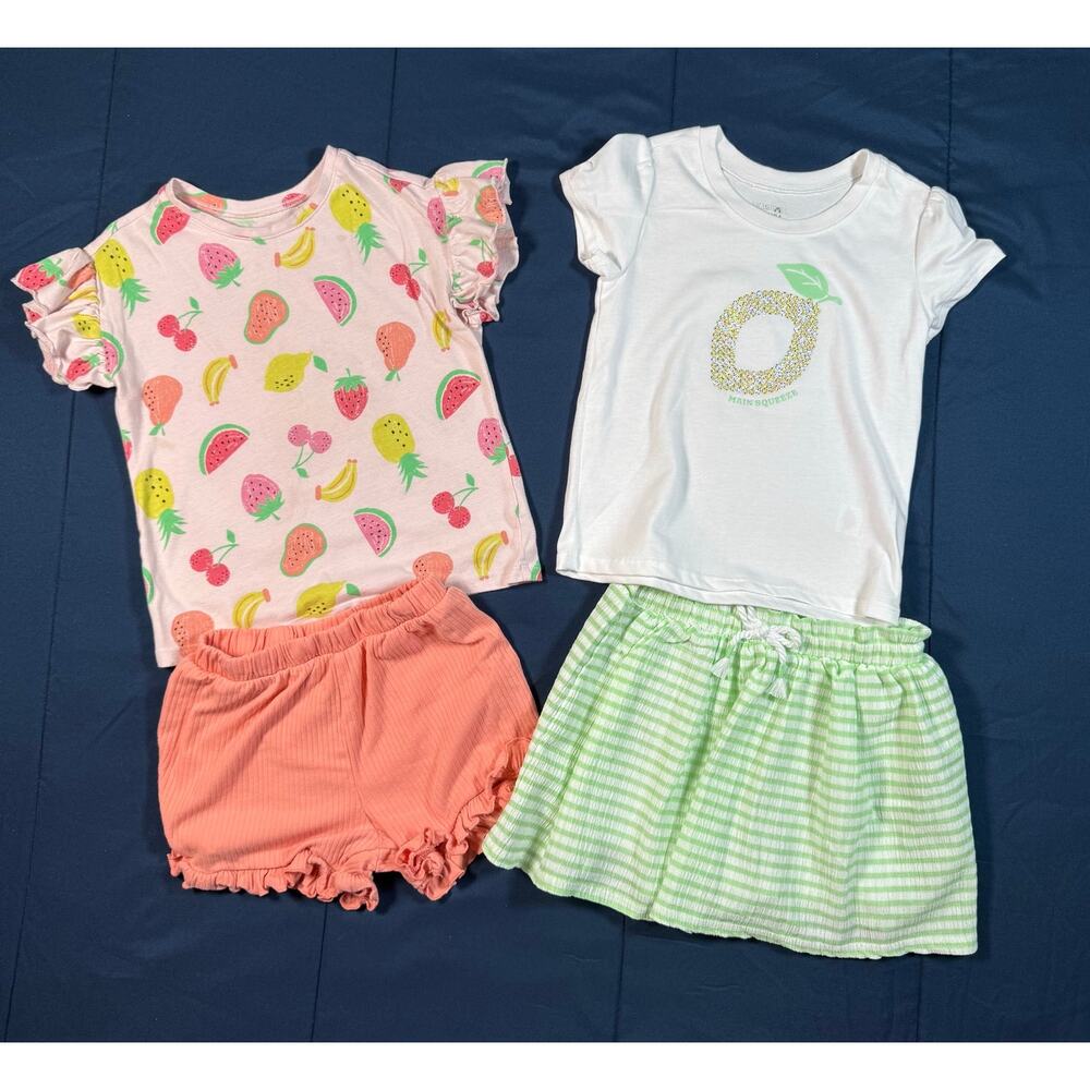 Garanimals 4T Summer Outfit Bundle Fruit Skort Shorts Tops